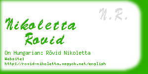 nikoletta rovid business card