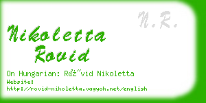 nikoletta rovid business card